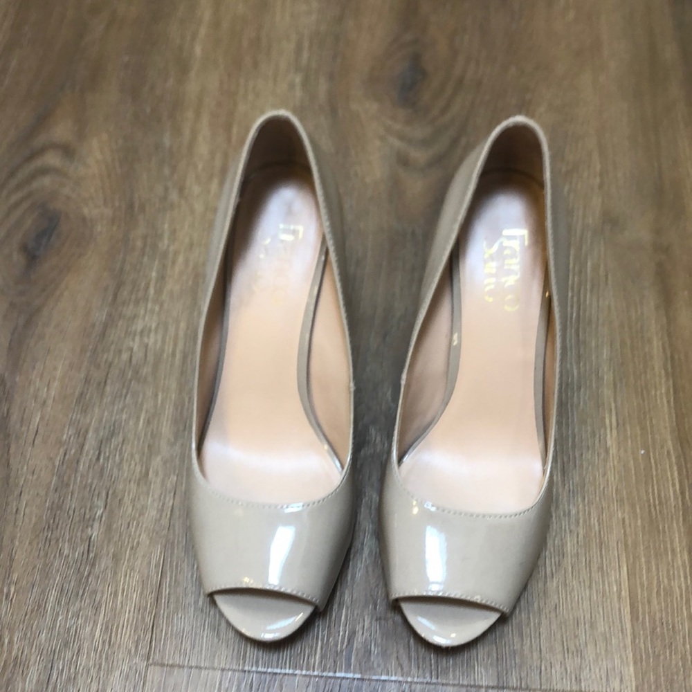 Franco Sarto Nude Peep Toe Heels